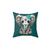 Teal Blue Day of the Dead Sugar Skull Baby Elephant Pillow