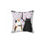 Decorative Pillow with Cats and Raining Hearts