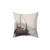 Scandinavian Viking Ship Pillow with Moody Landscape