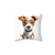 Adorable geometric puppy illustration pillow