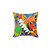 Jungle-inspired decorative pillow with lush foliage pattern