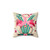 LOVE & FLAMINGO Decorative Throw Pillow featuring a vibrant pink flamingo design