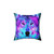Disco Wolf Digital Throw Pillow