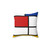 Mondrian Inspired De Stijl Primary Colors Throw Pillow
