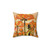 Retro California Poppies Throw Pillow