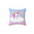 Decorative unicorn pillow with pink stars