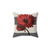 Botanical Stripes Red Water Lily Decorative Pillow