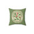 Vintage feminist throw pillow with roses and earth design