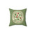 Vintage feminist throw pillow with roses and earth design