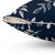 Navy Blue and White Hand Painted Leaf Pattern Pillow