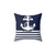 Navy blue and white striped anchor pillow
