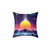 Neon Sunrise Pillow - Retro Cyberpunk Aesthetic Home Decor