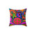 Colorful Flower Power Hippie Art Pillow
