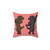 Cute Labrador Pillow with Black and Chocolate Labs Dancing