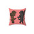 Cute Labrador Pillow with Black and Chocolate Labs Dancing