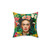 Frida Kahlo Decorative Throw Pillow with Bird and Butterfly Motifs
