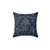 Blue Marble and Gold Fleur-de-Lis Decorative Pillow