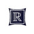 Navy Blue and White Monogram R Throw Pillow