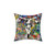 Vibrant Banksy-inspired pop art pillow