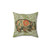 Quirky Wombat Decorative Pillow with Green Marigold Print