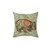 Quirky Wombat Decorative Pillow with Green Marigold Print