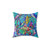 Decorative Cat Throw Pillow with Hummingbird and Sunflower Design