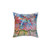 Abstract watercolor pillow with radiant circles design