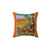 Vintage Travel Poster Haiti Pillow with Boats and Palm Trees