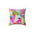 Decorative Tulips and Triangles Patterned Pillow