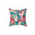Tropical cockatoo bird on floral pillow