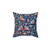 Beautiful floral pillow with folk art birds and flowers