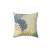 Floral decorative pillow in teal, gray, and yellow colors