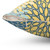 Floral decorative pillow in teal, gray, and yellow colors