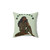 Meditation pillow with green and brown moon phase design