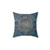 Flower of Life Lotus Mandala Blue Marble & Gold Pillow