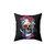 Floral Skull Blue Decorative Pillow
