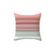Coral and Mint Green Striped Decorative Pillow