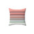 Coral and Mint Green Striped Decorative Pillow