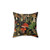 Vintage botanical mushroom patterned throw pillow