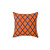 Moroccan geometric pattern navy and orange throw pillow