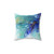 Turquoise abstract ink painting decorative pillow