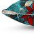 Vintage Teal and Red Floral Throw Pillow