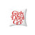 Vintage Feminist Quote Pillow with Girls Don't Cry Typography