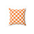 Checkered Orange and White Accent Pillow