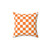 Checkered Orange and White Accent Pillow