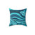 Abstract teal marble decorative pillow