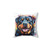 Bright Watercolor Rottweiler Painting Pillow