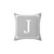 Silver Gray Monogram Initial Throw Pillow