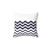 Abstract wave pattern pillow with white background and dark blue lines