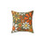 Retro Floral Pattern Sage Green Orange Yellow Pillow